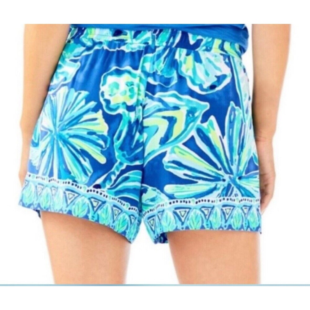 Lilly Pulitzer Blue and Green Floral Shorts